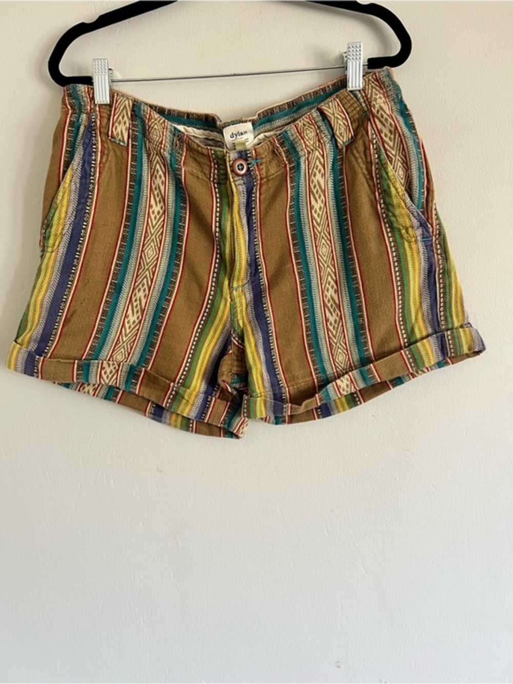 Dylan Made in India Ethnic Print Rolled Hem Shorts Sz 12